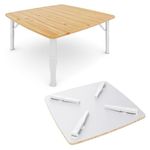 Warmiehomy Folding Dining Table Foldable Table Diner Tea Coffee MDF Childrens Kids Table Playroom,Natural,80 x 80 x35cm