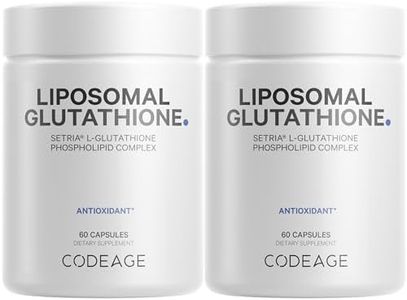 Codeage Liposomal Glutathione Supplement - Pure Reduced Setria L Glutathione Skin - Nano Encapsulated Glutathione Powder Pills - Phospholipids - Antioxidant Complex - Vegan, Non-GMO - 2 Pack