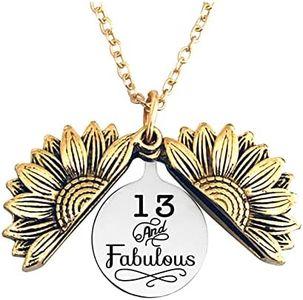 13th Birthday Gift Necklace for Girls 13 and Fabulous Sunflower Necklaces for Teen Girls 13 Year Old Girl Birthday Gifts for Granddaughter BFF 13 Years Old Girls Gift Ideas