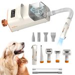 KITPLUS 3-in-1 Drying & Vacuum & Dog Grooming, Rechargeable Hair Trimmer, 28000Pa Suction 99.9% Pet Hair, 2L Large Capacity Vacuum, 9 Tools, LED Touch Screen, 5 Modes Blow Temperature & Suction Power