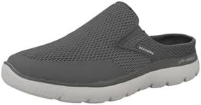 Skechers Summits Vindicator Men's Clogs Mules Slip-On Casual Shoes Garden Shoes Width: Regular, Removable Insole, Char Charcoal, 8 US