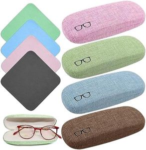 Glasses Case, 4 Pcs Hard Shell Eyeglasses Case, Glasses Protection Case for Eyeglasses, Sunglasses (4 Colors)
