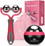 Nobility Double Massage Ball Roller– Ice Cold and Hot for Deep Tissue and Sore Muscle Relief of Stiffness and Stress, Body, Neck, Back, Foot, Plantar Fasciitis,Gifts for Men Pink