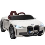 HOMCOM BMW i4 Licensed 12V Electric Car for Kids, Kids Electric Ride-on with Remote Control, Suspension Wheels, Soft Start, Music, Horn, Lights, MP3 Slot, Max Speed 5 km/h, for Ages 3-6 Years - White