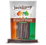 Jack&Pup 6" Joint Health Support Sticks Dog Treat Chews (25 Pack) - Fresh and Savory Beef Gullet Sticks - Naturally Rich in Glucosamine and Chondroitin - Promotes Healthy Joints and Tissue Growth