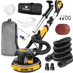 Drywall Sander With Vacuum - 6.5-Amp Electric, 95% Dust Absorption, 7 Variable Speed 900-1800RPM, 26' Power Cord for Popcorn Ceiling, Wood Floor