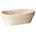 (10 x 6 x 3.5 inch) Oval Bread Banneton Proofing Basket & Liner SUGUS HOUSE Brotform Dough Rising Rattan Handmade Rattan Bowl - Perfect for Artisan