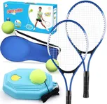 Kids Tennis Rackets Training Set - 7-in-1 Youth Tennis Racket Set, 2 pcs 19″ Rackets, 1Tennis Trainer & 2Rebound Balls&1tennis Ball &1 Tennis Bag, Tennis Racquet Set for Beginners & Family Activities