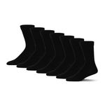 BARGAIN BUNDLE Bamboo Crew Socks for Men - Size 7-11 - Multipack, 7 Pairs (Black)