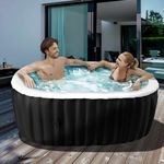 Mosener 190cm X 119cm X 63.5cm Oval Hot Tub, 1-2 Person Inflatable Hot Tub, Portable Blow Up Bathtub Portable Outdoor Spa with 100 Bubble Jets and Heater Pump, Filter