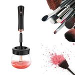 Makeup Brush Cleaner, Tickas Electric Cleaner and Spin-dry Dryer Cosmetic Brush Washing Tools Machine in Seconds with 8 Type Rubber Holder 360 º Rotation for Makeup Brush, Beauty, Women Gifts