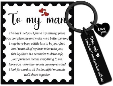 UYBEPU Boyfriend Husband Stocking Stuffers 2025 Drive Safe Keychain for Him Boyfriend Christmas Gifts Romantic Boyfriends Husband Gifts for Hims Birthday Anniversary Keychain Gift for Men Adults