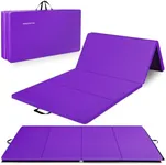 BalanceFrom All Purpose 4'x10'x2" Extra Thick High Density Anti Tear Gymnastics Gym Folding Exercise Aerobics Mats, Purple
