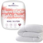 Slumberdown Warm Winter Nights King Size Duvet - 13.5 Tog Extra Warm & Thick Quilt Ideal for Cold Chilly Nights - Cosy & Toasty, Soft Touch Cover, Hypoallergenic, Washable (225cm x 220cm)