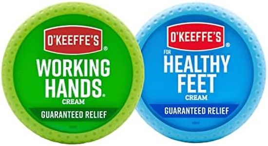 O'Keeffe's Working Hands Hand Cream, 3.4 Ounce Jar and Healthy Feet Foot Cream, 3.2 Ounce Jar