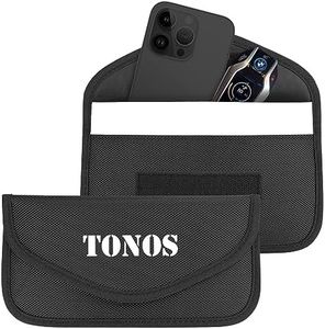 TONOS Faraday Bags for Phones - 2PC Faraday Key Fob Protector Case, RFID Blocking Faraday Pouch, Top Security Material Faraday Bag, WiFi/GSM/LTE/NFC Signal Shielding, Anti Theft Car & Phone Protection