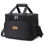 Lifewit 24 Cans Large Lunch Bag Insulated Lunch Box Soft Cooler Cooling Tote for Adult Men Women, Black