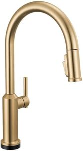 Delta Cordova Touchless Kitchen Faucet with Touch Technology, Brushed Gold Kitchen Sink Faucet with High Pressure ProClean Spray, Single Hole, Lumicoat Champagne Bronze 9185TL-CZ-PR-DST