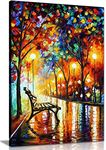 Loneliness of Autumn by Leonid Afremov Canvas Wall Art Picture Print for Home Decor (36x24)