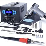 WEP 948-III Desoldering Station Soldering Station 2-IN-1 with 4 Pre-tinned Desoldering Nozzles, Filter Sets, Detachable Soldering Iron