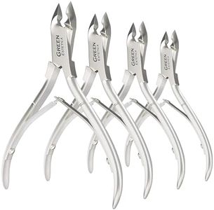 Professional Cuticle Trimmer Nail Cuticle Cutter Stainless Steel Cuticle Nippers with Sharp Blades of Cuticle Remover Clippers Manicure Tools Double Spring - Pedicure Nail Tools (Silver - 4 Pack)
