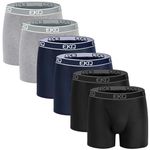 EKQ Mens Boxer Briefs Underwear 6 Pack Soft Bamboo Rayon Trunks Comfortable Stretch Men's Tagless Underwear with Fly