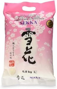 SEKKA Extra Fancy Medium Grain white Rice - Japanese Premium quality uncooked Rice | Milled Rice, Sweet and Chewy | Low Fat, Perfect for Authentic Asian Cuisine, 15 lb -(Pack of 1)