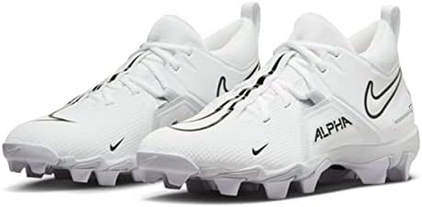 Nike Alpha Menace 3 Shark Men's Football Cleat, White/Black/Pure Platinum, 11