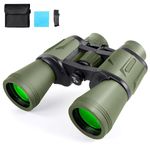 Sounce 12x50 High-Power Binoculars for Long Distance Viewing – Wide 24mm Eyepiece, BAK-4 Prism & FMC Green Coating – Durable Binoculars for Adults Ideal for Bird Watching – Green
