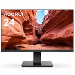 KOORUI 24 Inch FHD Monitor, Ultra-slim Bezels, 75Hz, VA Display, 5ms, Low Blue Light, 75 x 75 mm VESA Mountable, Adjustable Tilt, Black (1920 x 1080, HDMI/VGA)