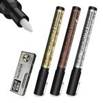 stedi Electroplated Marker, Mirror Gundam Marker, Model Painting, Color Changeable, Suitable for Gundam Model, Car Model, Airplane Model.Gold, Silver and Copper 3pcs.