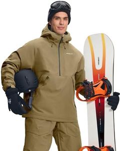 Pioneer Camp Snowboarding Jacket Men Baggy Waterproof Insulated Pullover Snowboard Ski Snow Coat Hiking Climbing Khaki