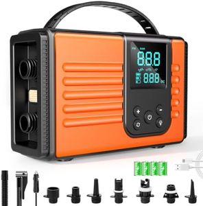 50PSI Paddle Board Electric Pump, 10000mAh SUP Pump with Inflation & Deflation, Rechargeable Paddleboard Pump with Auto-Off, 12V DC & Type-C Air Pump for Paddle Boards, Kayaks, Car Tires, Orange
