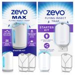 Zevo MAX Flying Insect Trap + Zevo Flying Insect Trap, Fly Trap Captures Houseflies, Fruit Flies, and Gnats (2 Plug-in Bases + 3 Cartridges)