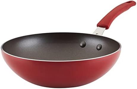 Rachael Ray Cook + Create Nonstick Stir Fry Pan/Wok, 10.5 Inch, Red