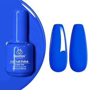 beetles Gel Polish Gel Nail Polish, 1Pcs 15ml Electric Punk Bright Blue Color Gel Polish Soak Off Uv LED Gel Nail Art DIY Gel Nail Manicure for Girls Women Spring