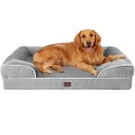 EHEYCIGA Memory Foam Orthopedic Dog Bed XL with Sides, Waterproof Liner Dog Beds for Extra Large Dogs, Non-Slip Bottom and Egg-Crate Foam Big Dog Couch Bed with Washable Removable Cover