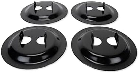 Camco Heavy-Duty RV Stabilizing Jack Base Pads | Provides Greater Jack Stability | Made of Black Powder-Coated Durable Steel | 4-Pack (57883)