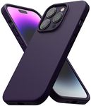 Ringke Silicone Case Compatible with iPhone 14 Pro 6.1-Inch, Soft Feel Silky Anti-Fingerprint Liquid Silicone Back Cover with Microgiber Lining - Deep Purple