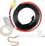 HEATIT HISD Durable Heat Tape for Water Pipes Freeze Protection Built-in Thermostat Pipe Wrap Heat Tape for Water-Filled Plastic and Metal Pipes Installation Tape Included Heat Trace Cable, 12ft,120V