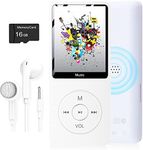 MP3 Player, Music Player with 16GB Micro SD Card, Build-in Speaker/Photo/Video Play/FM Radio/Voice Recorder/E-Book Reader, Supports up to 128GB