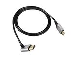 RIIEYOCA UHD 8K Mini HDMI Male to 90 Degree Down Angle HDMI Male 18Gbps High Speed 2.1 Extended Cable Supports 8K@60Hz, 1080p, ARC, 3D, for DVR, HDTV(Down Angle, 1M)