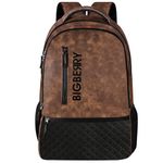 Bigberry Newage classic Leatherite/Faux Leather Backpack with Multiple Compartments & organiser 28 L Laptop Backpack (Brown)