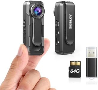 BOBLOV W1 64GB HD 1080P Body Worn Camera, Wearable Body Camera with 2 Clips, Loop Recording Body Camera Support Time Stamp, Back Clip for Traveling, Driver, Delivery Man, Lecture Recording