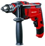 Einhell TC-ID 1000 E Impact Drill | Hammer Drill With Auxiliary Handle, Soft Grip, Speed Control | 1010W Electric Drill With Percussion Hammer Drilling Function , Red