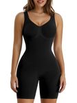 SHAPERX Women's Shaping Bodysuits Tummy Control Shapewear Seamless Body Suit Shorts Sculpting Full Body Shaper, UK-SZ5310-Black-S/M