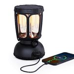 Rechargeable Camping Lights Solar Lanterns, 6000mAh Camping Lantern with 2 Lighting Modes, Long Battery Life 650LM Outdoor Solar Light with Hand Crank Waterproof Camping Lamp for Emergency/Hiking