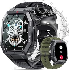 PODOEIL Smart Watch with 1.85'' HD Screen, Fitness Tracker/Bluetooth Call/Sports Mode, Men's Tactical Smart Watches for iOS Android Samsung