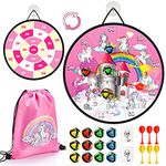 Toys for 3-12 Year Old Girls, Unicorn Gifts for Girls Kids Dart Board Set Girls Toys Age 3-10 Year Old Gifts for 3-9 Year Old Girl Christmas EVE Gifts for Kids Stocking Fillers Girls Birthday Presents