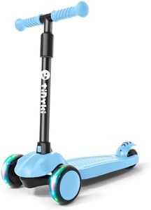 TINYKI Patinete Niño 2 Años a 6 - Patinete niña Altura Ajustable con Ruedas Luces LED - Patinete 3 Ruedas Scooter Niño - Patinete Infantil para Niños y Niñas Jugar